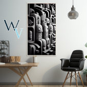 Surrealismus Schwarz und Weiß Poster