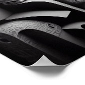 Surrealismus Schwarz und Weiß Poster (Ecke)