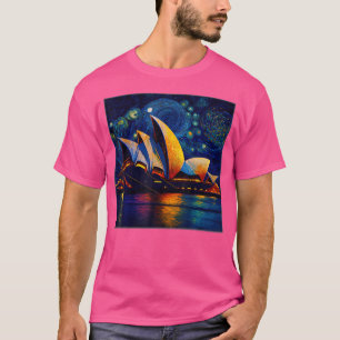 Surrealismus Starry Night Sydney Opernhaus T-Shirt