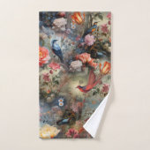 Surrealist Art mit Blume & Vögeln Badhandtuch Set (Handtuch)