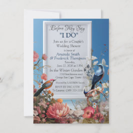 Surrealist Art mit Blume & Vögeln Einladung