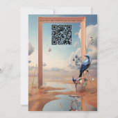 Surrealist Art mit Blume & Vögeln Einladung (Rückseite)