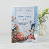 Surrealist Art mit Blume & Vögeln Einladung (Stehend Vorderseite)