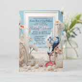 Surrealist Art mit Blume & Vögeln Einladung (Stehend Vorderseite)