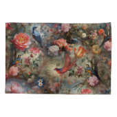 Surrealist Art mit Blume & Vögeln Kissenbezug (Rückseite)