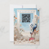 Surrealist Art mit Blume & Vögeln RSVP Karte (Rückseite)