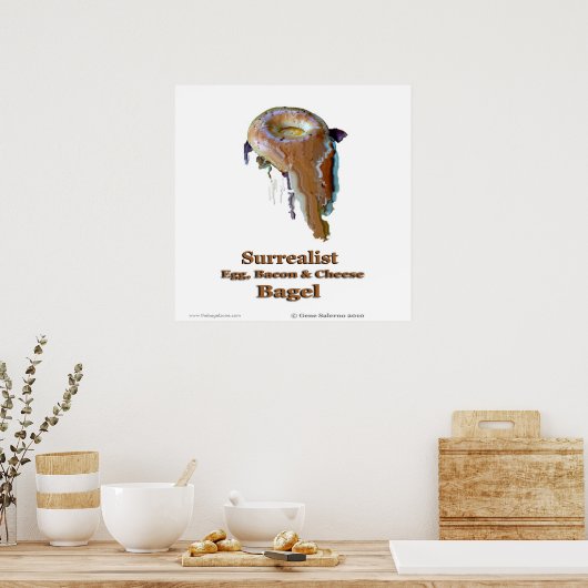 Surrealist Ei, Bacon & Cheese Bagel Poster (Küche)