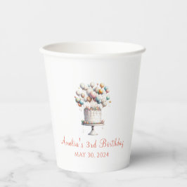 Surrealist, Niedliche Balloons und Geburtstagskuch Pappbecher