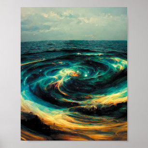 Surrealistic A Galaxy   Of Ocean Poster