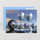 Surrealistisch frohe Weihnachtskarte Feiertagspostkarte (Vorne/Hinten)