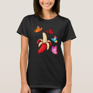 Surrealistische Banane und Schmetterlinge T-Shirt