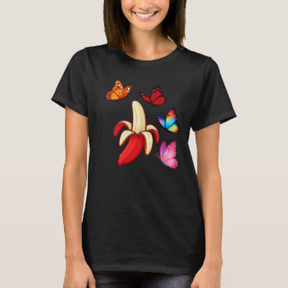 Surrealistische Banane und Schmetterlinge T-Shirt