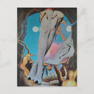 Surrealistische Beine in Spitze und Absätzen Colla Postkarte