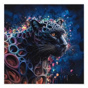 Surrealistische digitale Wasserfarbe eines Schwarz Fotodruck