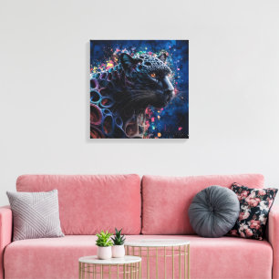 Surrealistische digitale Wasserfarbe eines Schwarz Leinwanddruck