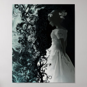 Surrealistische dunkle Braut-Wandkunst Gothic-Fan Poster
