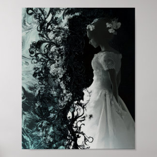 Surrealistische dunkle Braut-Wandkunst Gothic-Fan Poster