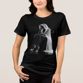 Surrealistische emotionale Figur Kunst Frauen Schw Tri-Blend Shirt