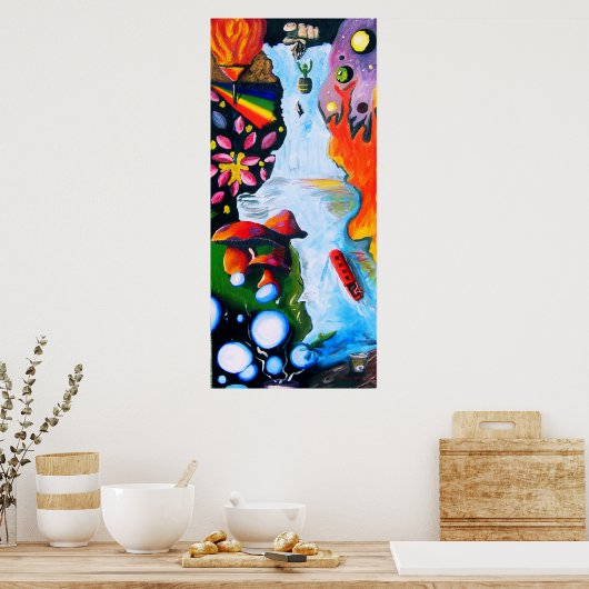 Surrealistische Fantasy Mushroom Wonderland Poster (Küche)