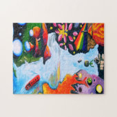 Surrealistische Fantasy Mushroom Wonderland Puzzle (Horizontal)