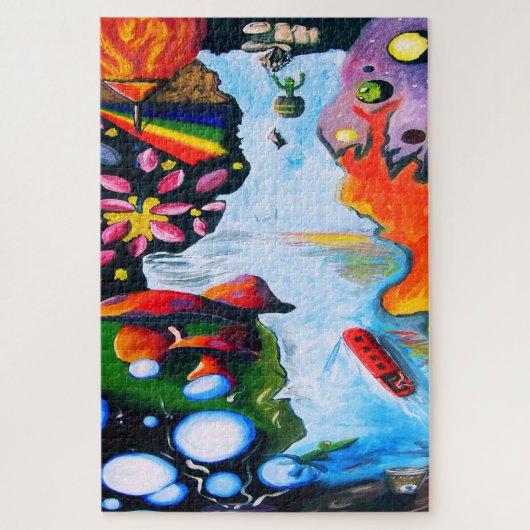 Surrealistische Fantasy Mushroom Wonderland Puzzle (Vertikal)