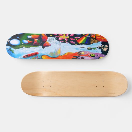 Surrealistische Fantasy Mushroom Wonderland Skateboard (Horizontal)