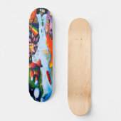 Surrealistische Fantasy Mushroom Wonderland Skateboard (Vorderseite)