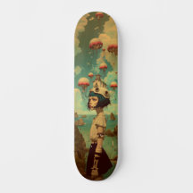 Surrealistische Fantasy-Wandkunst-Skateboard