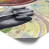 Surrealistische farbige geometrische Kreisen dali  Poster (Ecke)