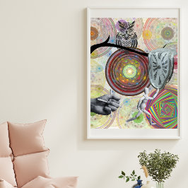 Surrealistische farbige geometrische Kreisen dali  Poster