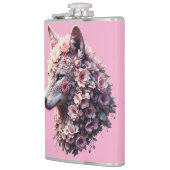 Surrealistische florale Fuchs-Dreamy-Fantasy-Illus Flachmann (Links)