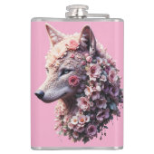Surrealistische florale Fuchs-Dreamy-Fantasy-Illus Flachmann (Rückseite)