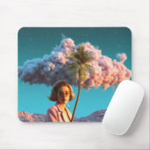 Surrealistische Frau mit Palme Mousepad (Mit Mouse)