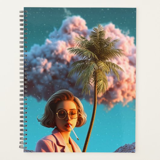 Surrealistische Frau mit Palme Planer (Vorderseite)