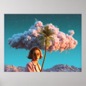 Surrealistische Frau mit Palme Poster (Vorne)