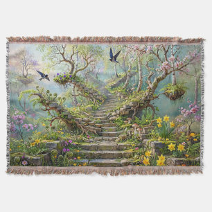 Surrealistische Frühlingsstiege schluckt Wildblume Decke