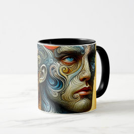 Surrealistische Gesichter Weibermann. Tasse