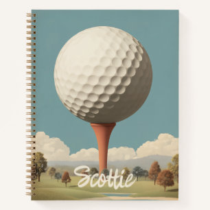 Surrealistische Golfball-Landschaft Notizblock