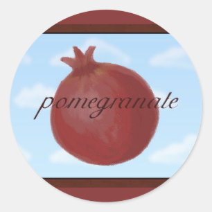 Surrealistische Granatapfel-Aufkleber Runder Aufkleber