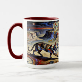 Surrealistische Katze schmilzt Uhren Dali Picasso  Tasse