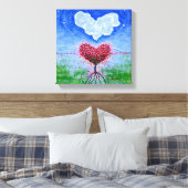 Surrealistische Kunst mit zwei Herzen Leinwanddruck (Insitu (Schlafzimmer))