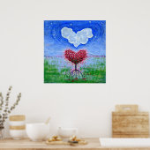 Surrealistische Kunst mit zwei Herzen Poster (Küche)