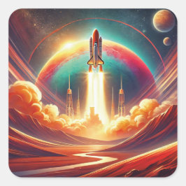 surrealistische Kunst Quadratischer Aufkleber