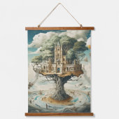 Surrealistische Kunst - Träume Wandteppich Mit Holzrahmen (Vorderseite)