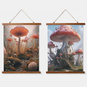 Surrealistische Kunst - Traumlandschaften Wandteppich Mit Holzrahmen