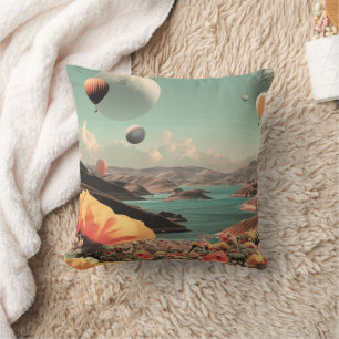 Surrealistische Landschaft mit Luftballons und Mon Kissen