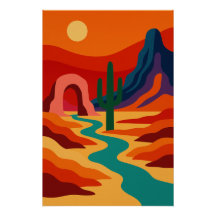 Surrealistische Landschaft mit scharfen Farben