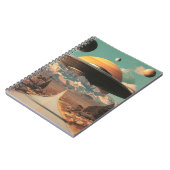 Surrealistische Landschaft mit Straße, UFO und Sat Notizblock (Linke Seite)