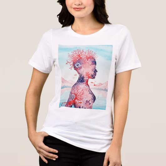 Surrealistische Landschaft Tri-Blend Shirt (Vorderseite)