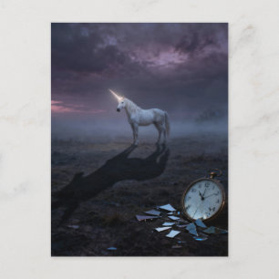 Surrealistische Landschaft und ein Einhorn  Postkarte